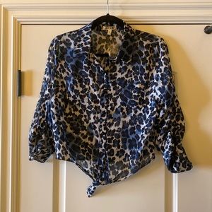 Diva Animal Print Chiffon Top